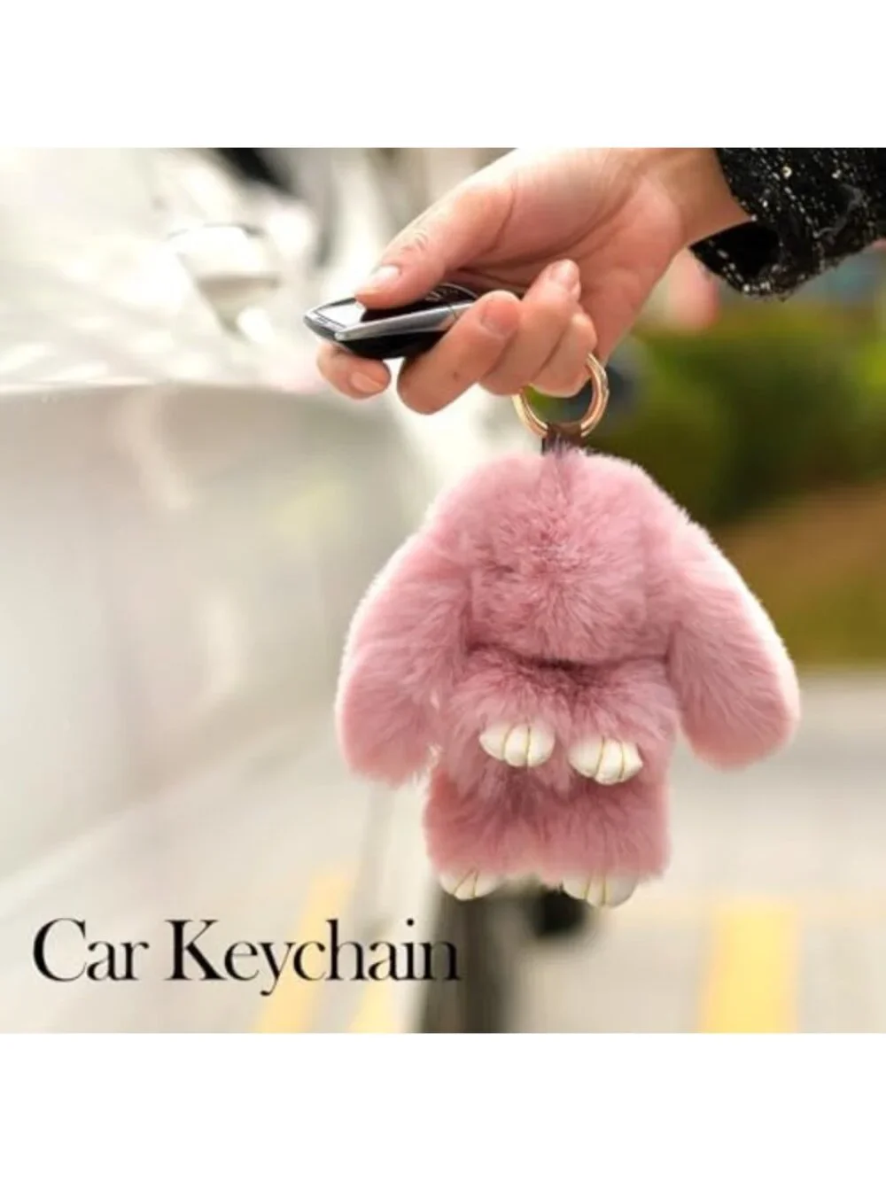 Cute Plush Bunny Keychain Set | Stuffed Animal Rabbit Bag Charms | 2PCS